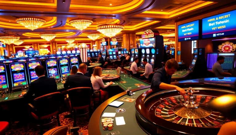 Experience thrilling gaming at https://thabet.vegas/ with luxurious casino tables and lively slot machines.