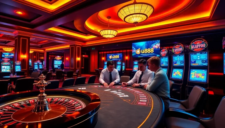 Engaging in high-stakes games at u888's luxurious online casino environment.