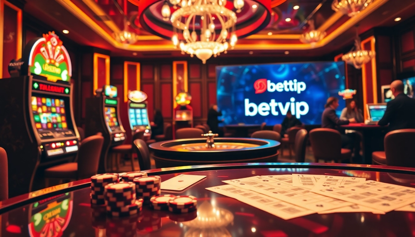 Trải nghiệm cảm giác hồi hộp khi cá cược trong không gian casino sang trọng với betvip ở trung tâm.