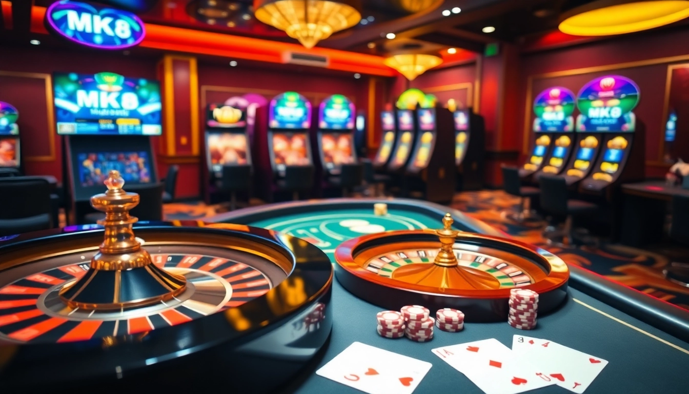 Experience the thrill of MK8 เครดิตฟรี at our vibrant casino interface featuring exciting games.
