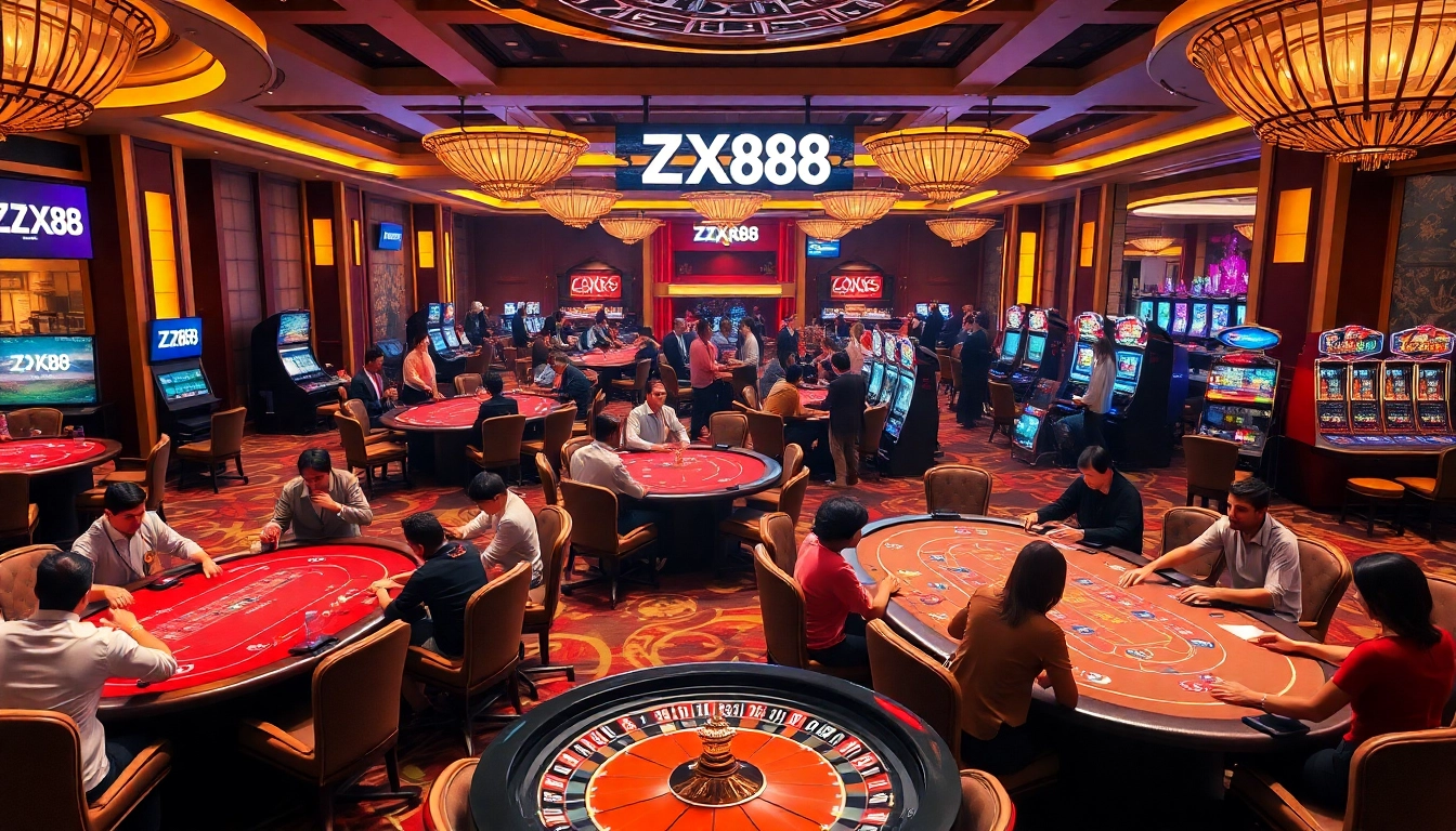 Experience the thrill of winning with ZX88 at the luxurious casino gaming tables.