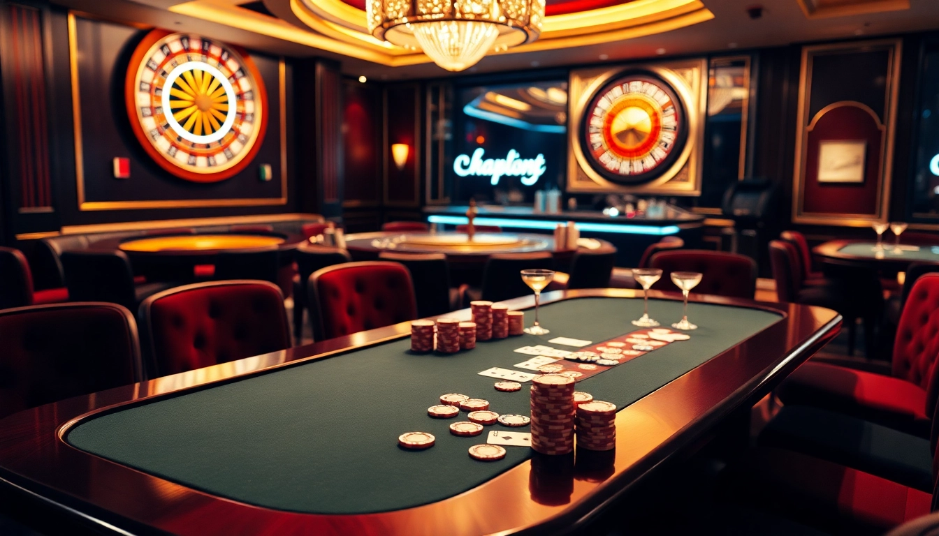 Experience the thrill of kaptenjackpot at a luxurious casino poker table with vibrant chips.