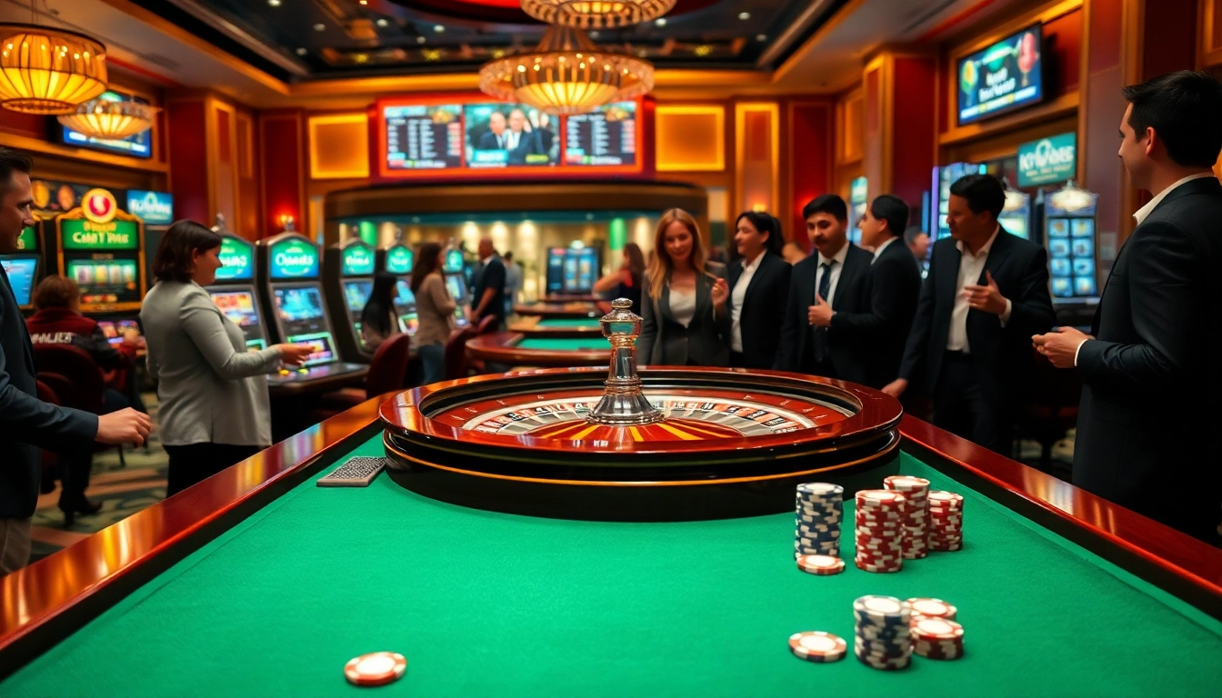 Experience the excitement of betting at 789win.gg with a luxurious casino scene featuring roulette and lively players.