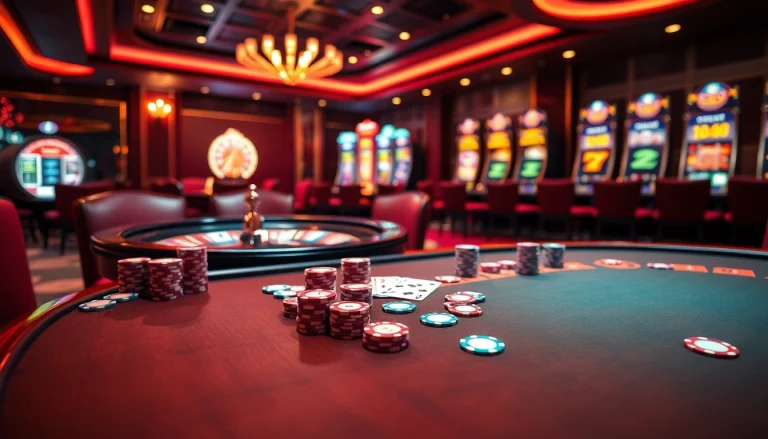 Experience the thrill of Man 88 with our luxurious casino atmosphere featuring poker tables and roulette wheels.