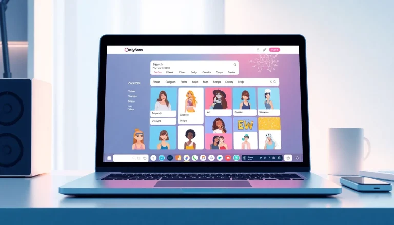 OnlyFans Search interface showcasing diverse creators and user-friendly filters