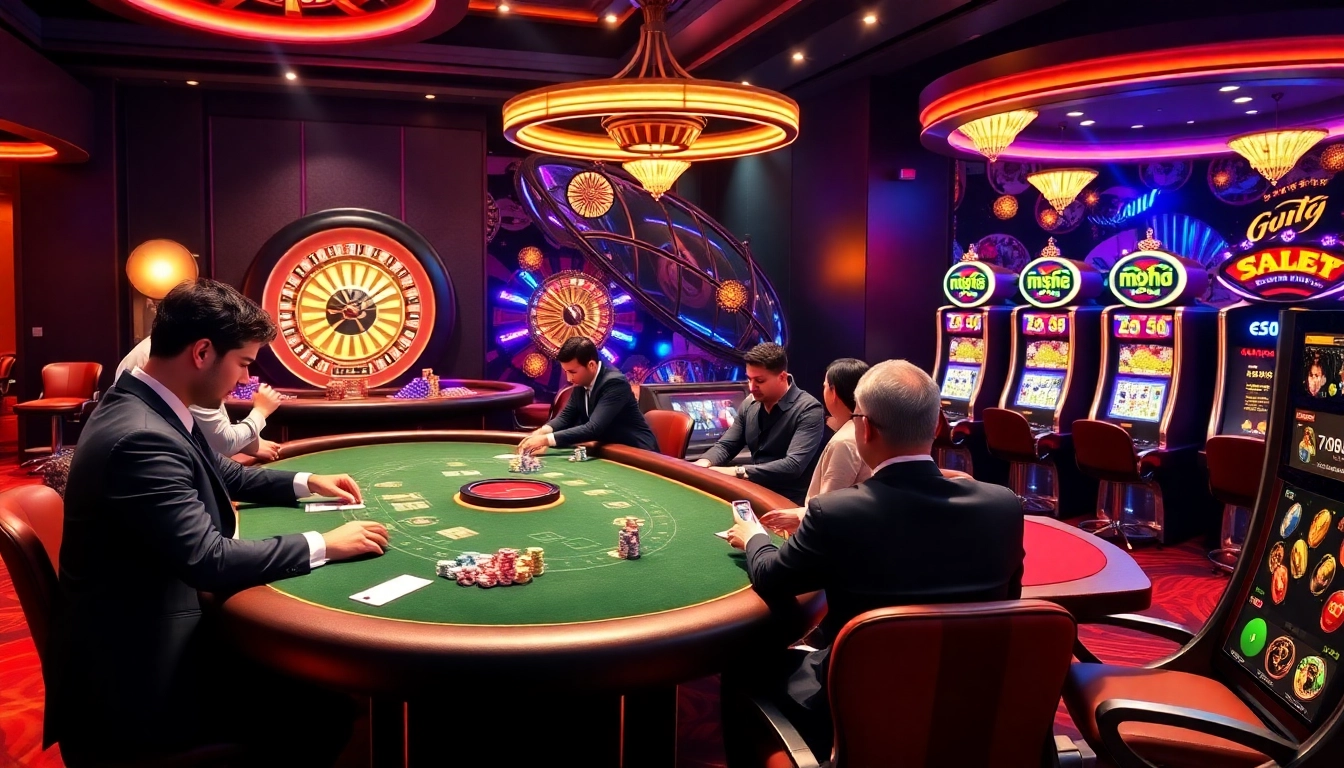 Players enjoying the exciting gaming experience at Nohu casino with vibrant tables and interactive dealers.
