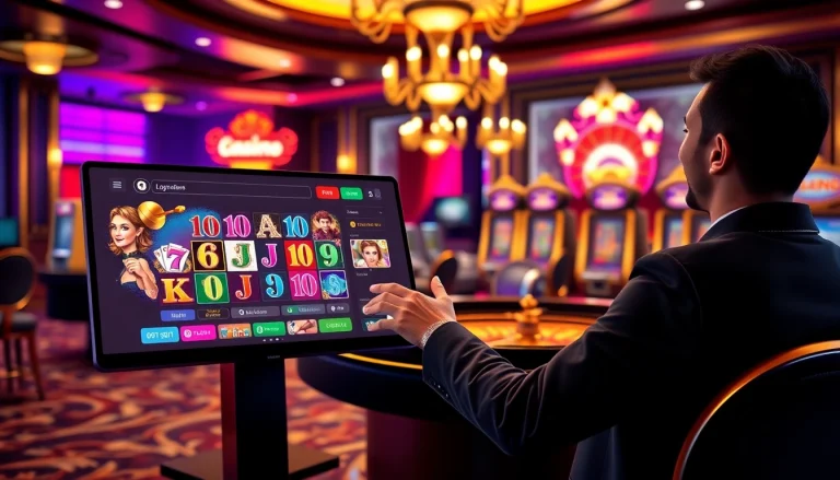 Engage with the high-stakes excitement of gaming at 6rwin55.com, featuring interactive online casino visuals.