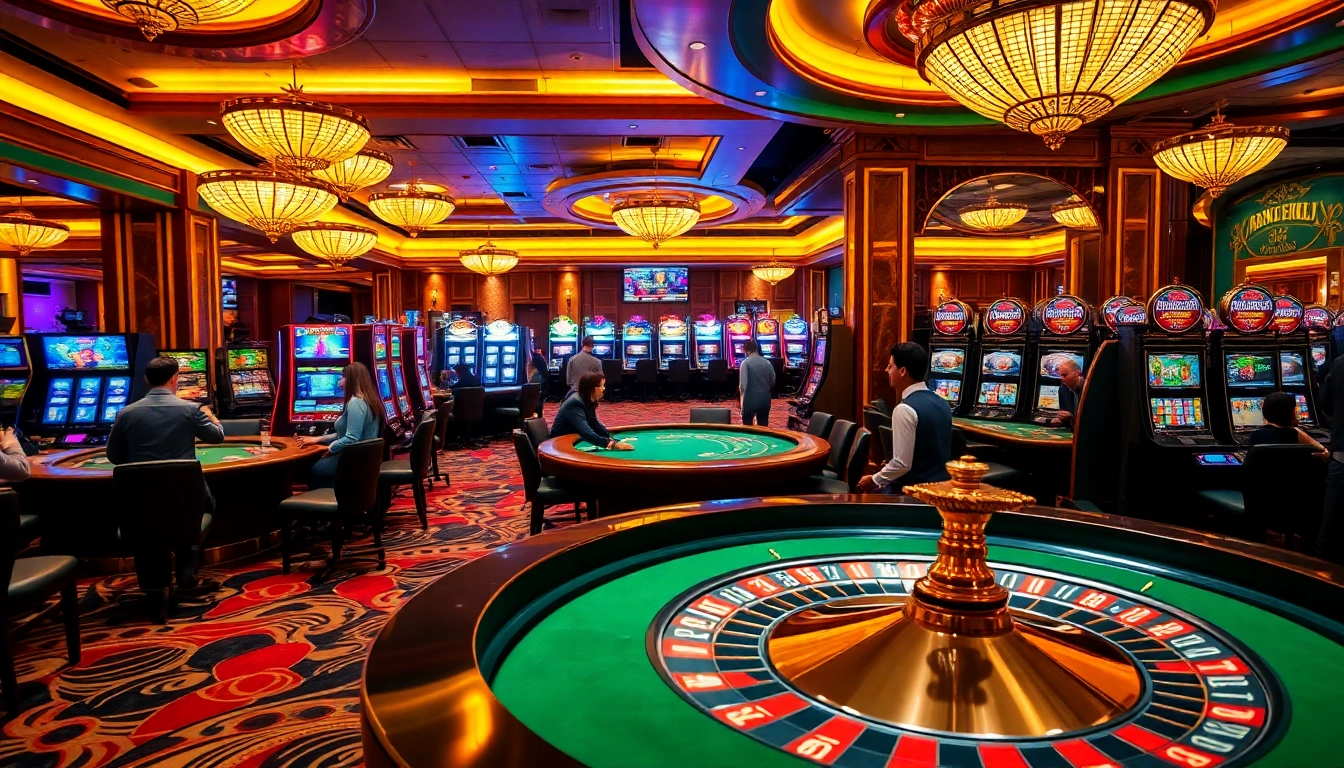 Experience high-stakes action at bk8thai with players engaging at roulette and poker tables.