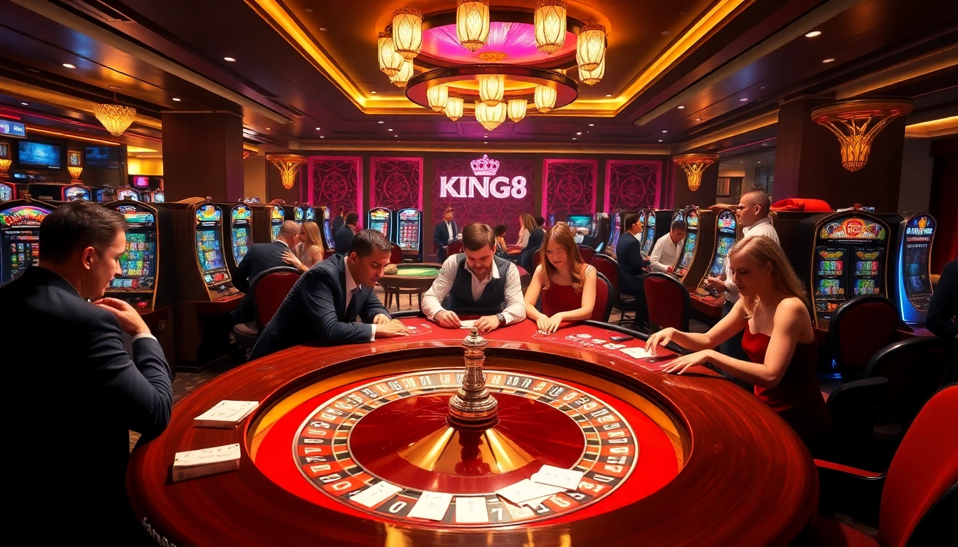 king88 players enjoying a thrilling game night at a luxurious casino