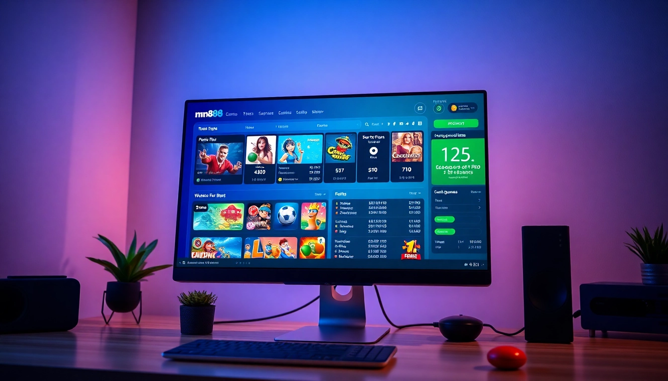 Experience mm88's dynamic online gaming interface highlighting casino and sports betting.